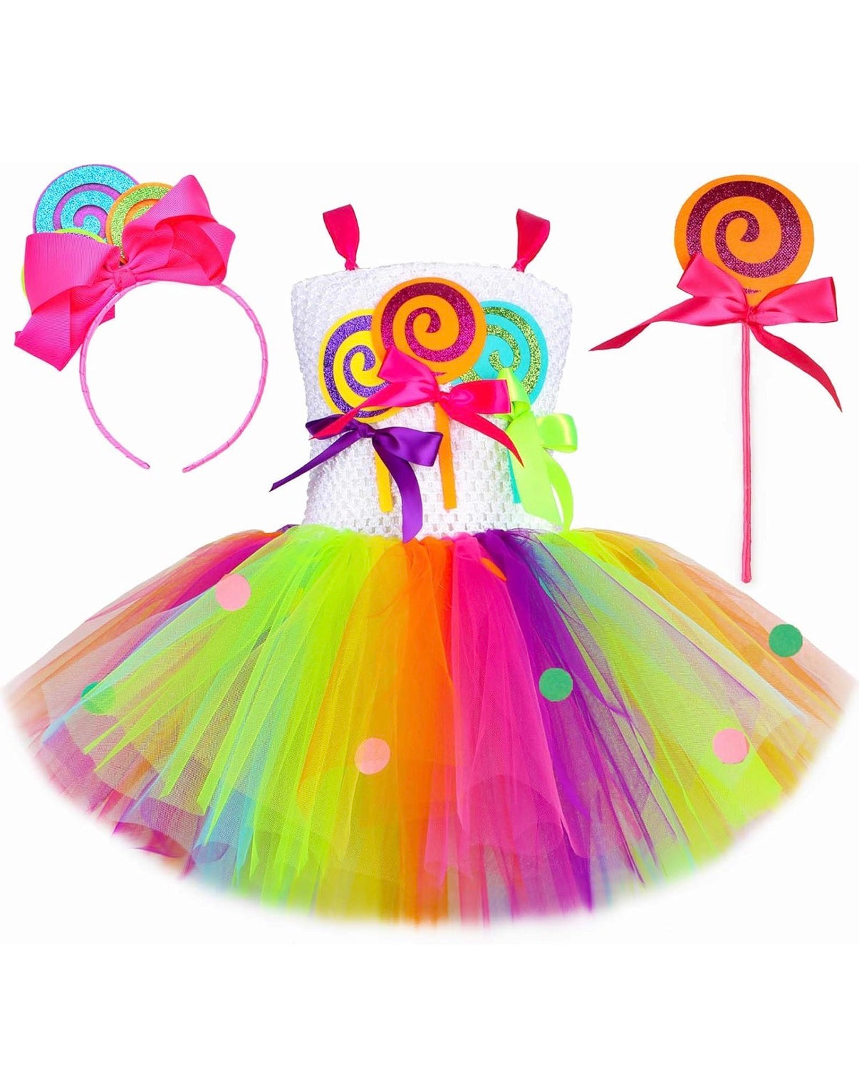 Rainbow Candyland Dress Size 7-8
