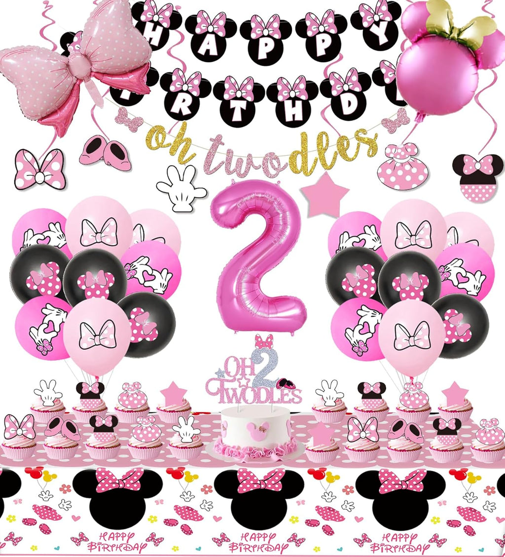 Minnie-Inspired “Oh Twodles” 2nd Birthday Party Decoration Kit