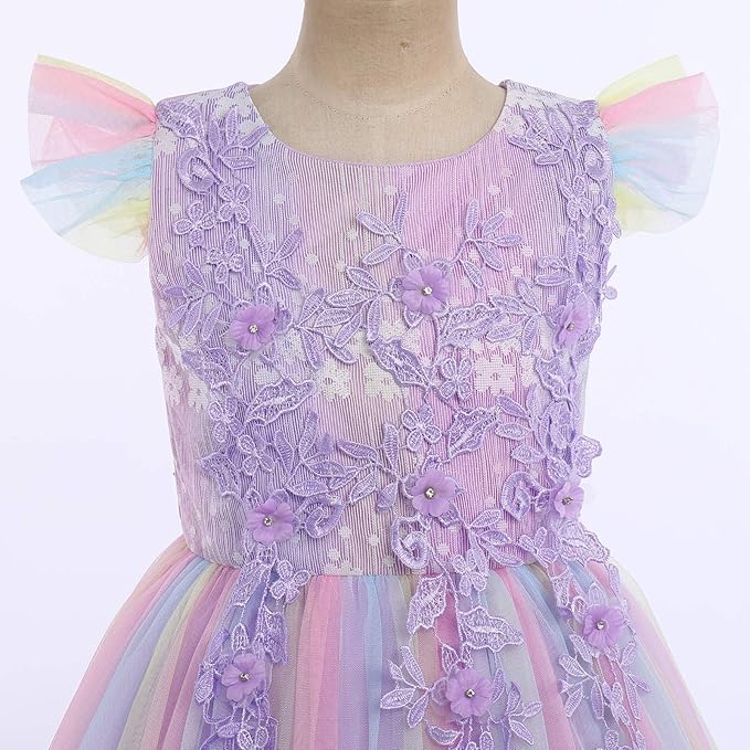 Purple Rainbow Party Dress Size 9-10