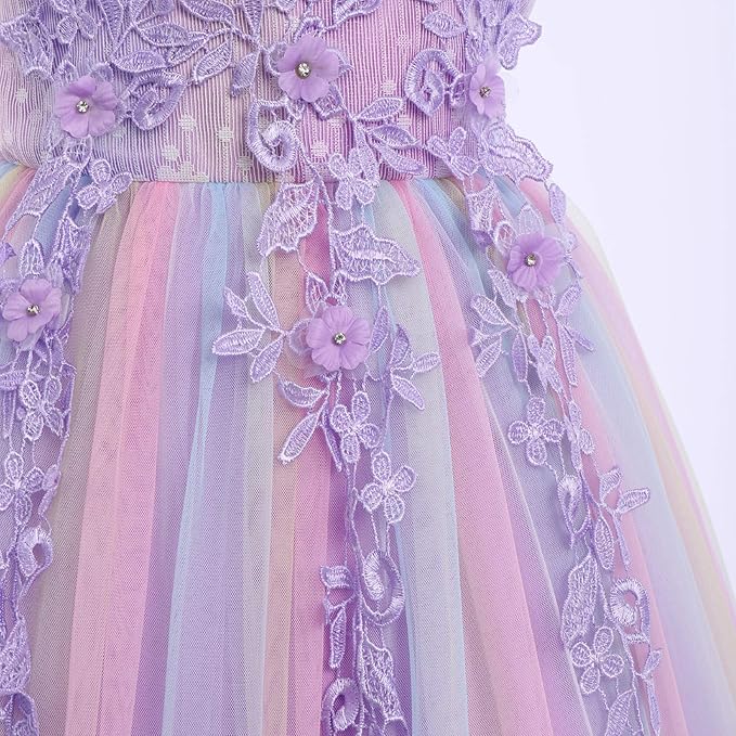 Purple Rainbow Party Dress Size 9-10