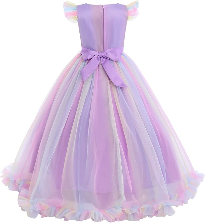 Purple Rainbow Party Dress Size 9-10